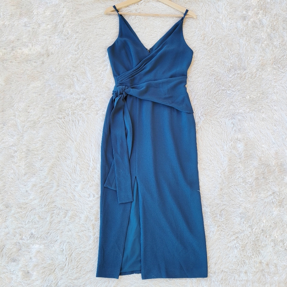 Dress The Population Blue Kiara Bodycon Midi Dress‎